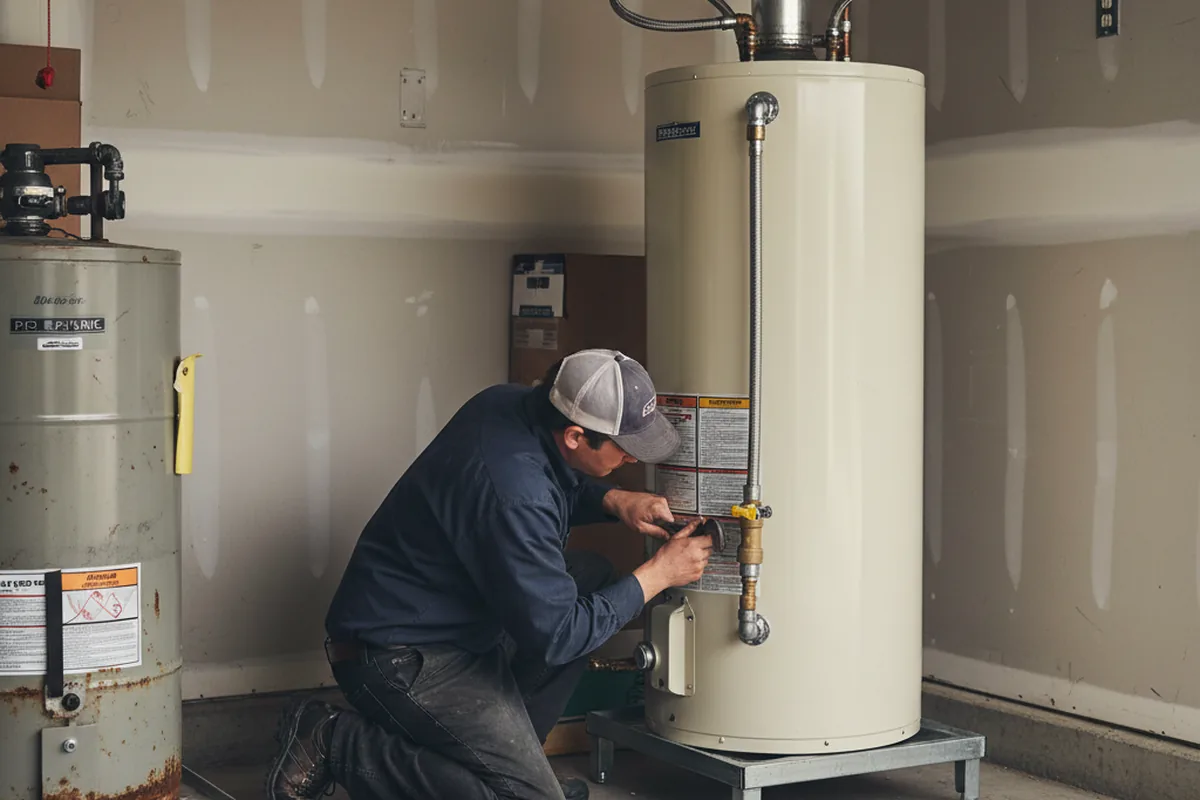 Water heater and shutoff valve replacement in Leon